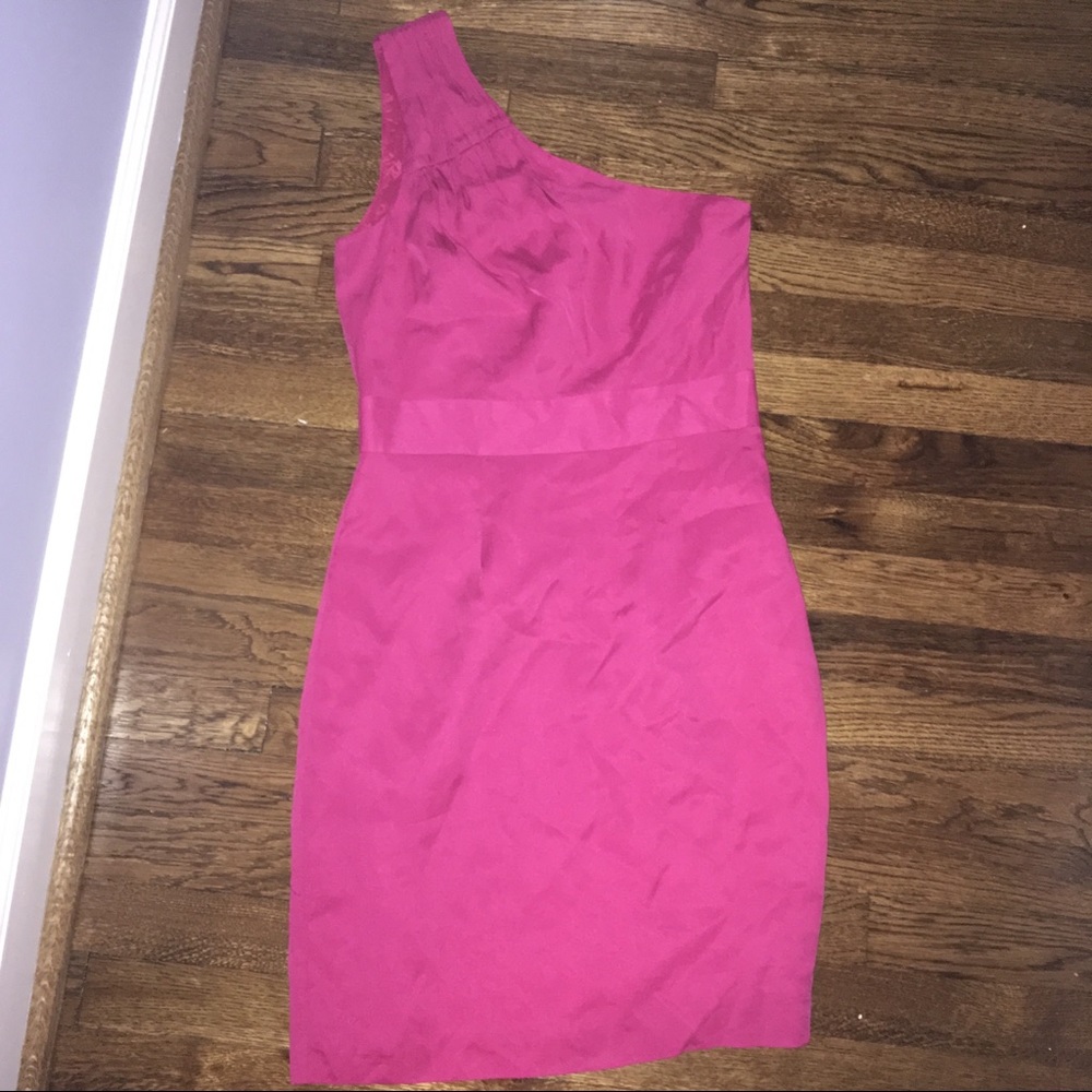 Banana Republic pink one shoulder dress